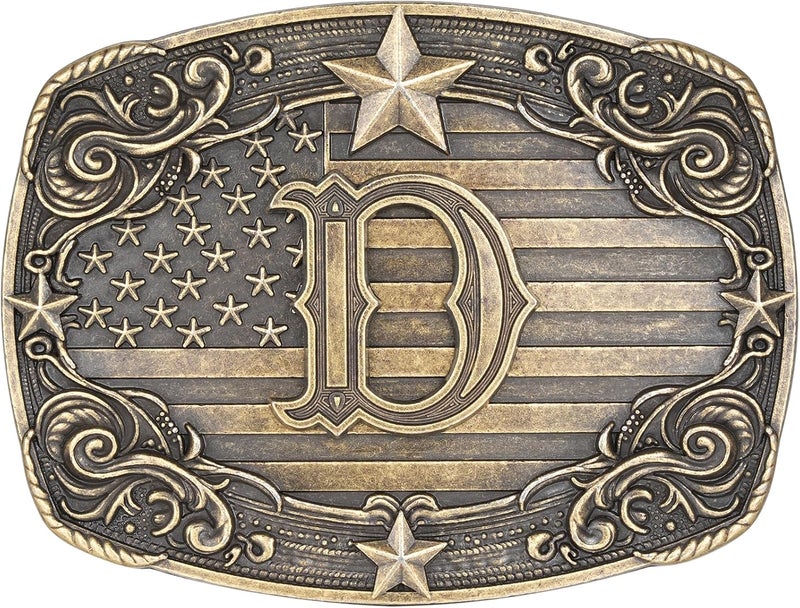 Flipslo Store Western Belt Buckle for Men Women Initial Letter A to Z Cowboy Belt Buckle Texas Buckle hebillas vaqueras para hombre - Image 1